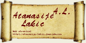 Atanasije Lakić vizit kartica